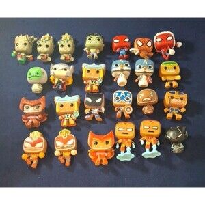 Funko Mini Pop Lot 25 Loose Vinyl Figures Marvel Thor Spiderman Iron Man +++